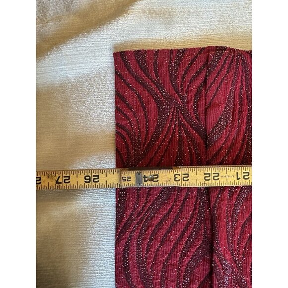 CHICO'S Womens Sz 1 Pull Over Sweater Red Glitter 3/4 Sleeve Leaf Floral Pattern - Picture 6 of 11